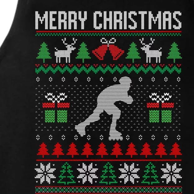 Christmas Roller Skating Skater Skate Xmas Ugly Sweater Meaningful Gift Ladies Tri-Blend Wicking Tank