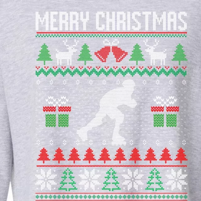 Christmas Roller Skating Skater Skate Xmas Ugly Sweater Meaningful Gift Cropped Pullover Crew