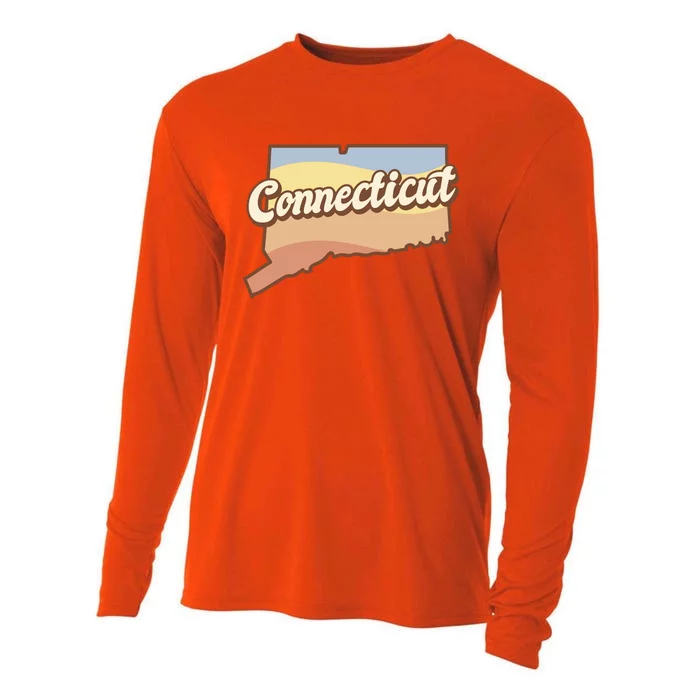 Connecticut Retro Sunset Logo Cooling Performance Long Sleeve Crew