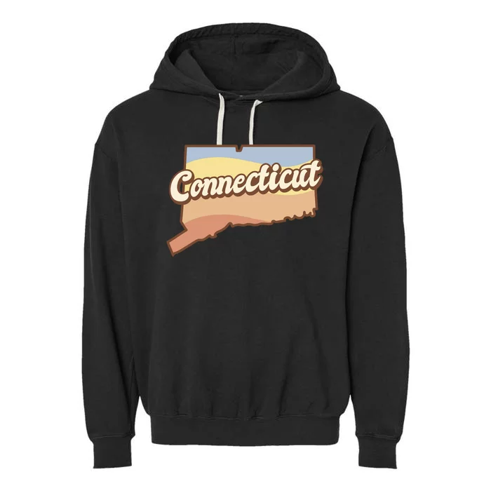 Connecticut Retro Sunset Logo Garment-Dyed Fleece Hoodie