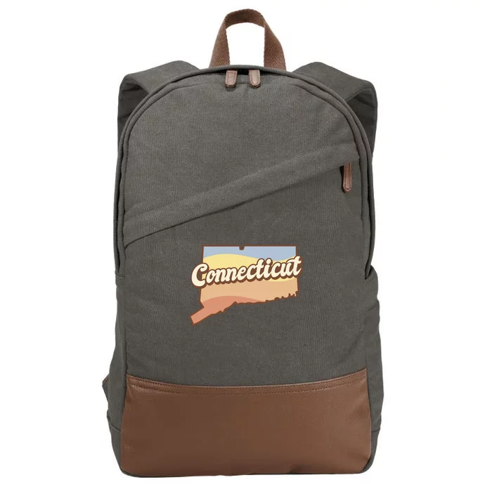 Connecticut Retro Sunset Logo Cotton Canvas Backpack