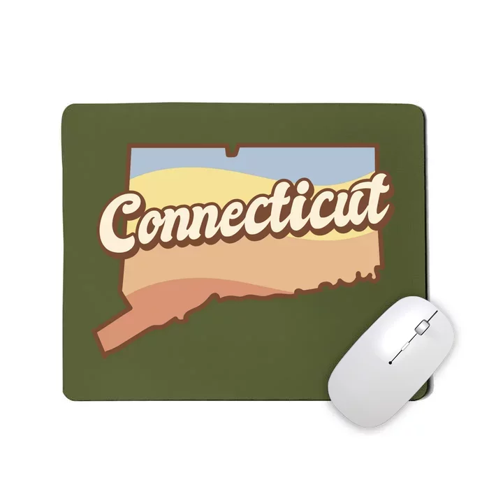 Connecticut Retro Sunset Logo Mousepad