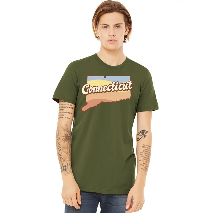 Connecticut Retro Sunset Logo Premium T-Shirt