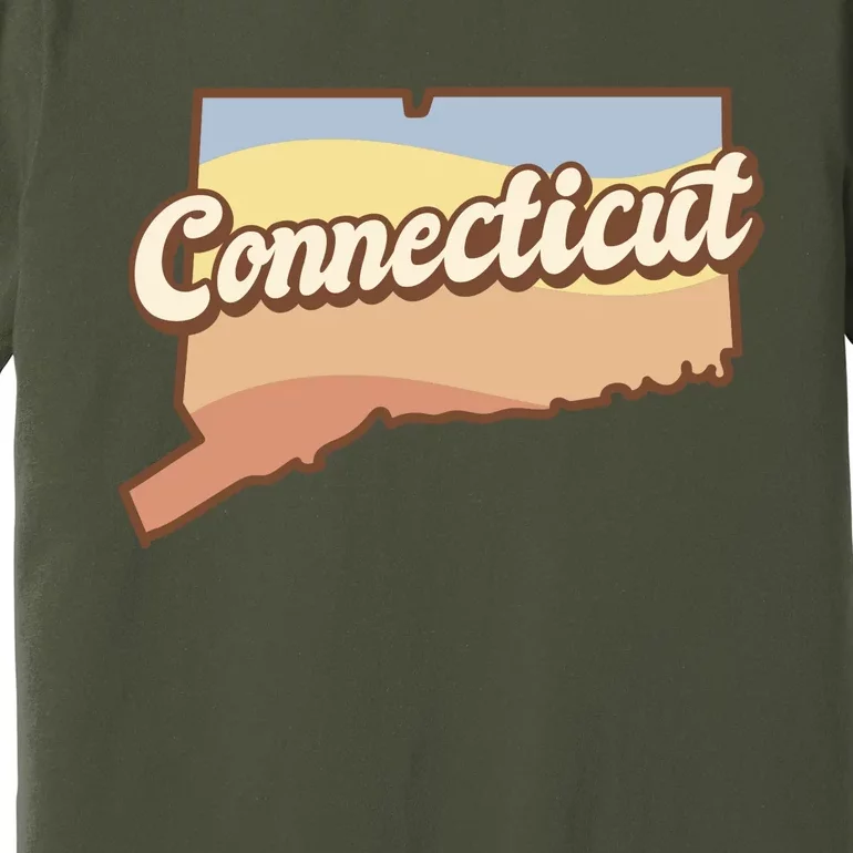 Connecticut Retro Sunset Logo Premium T-Shirt