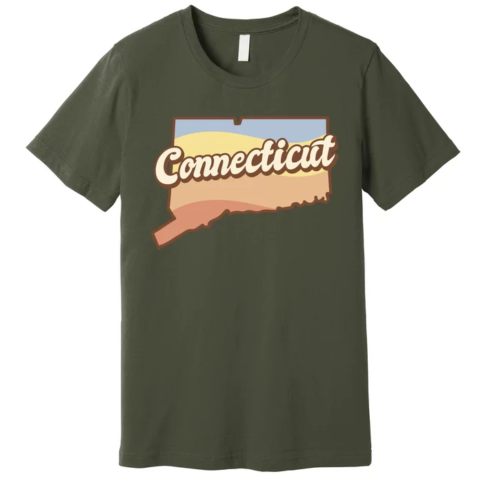 Connecticut Retro Sunset Logo Premium T-Shirt