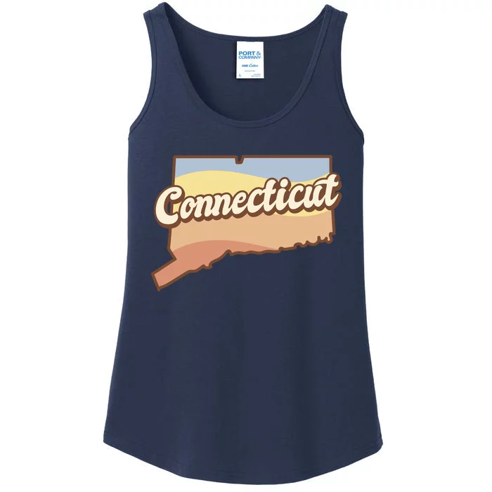 Connecticut Retro Sunset Logo Ladies Essential Tank