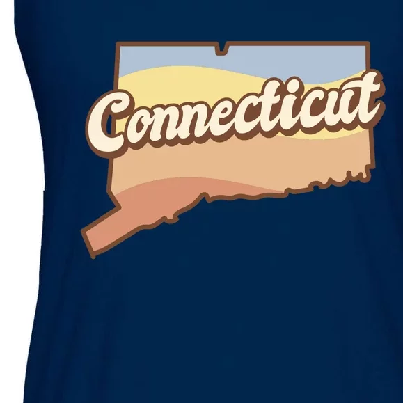 Connecticut Retro Sunset Logo Ladies Essential Flowy Tank