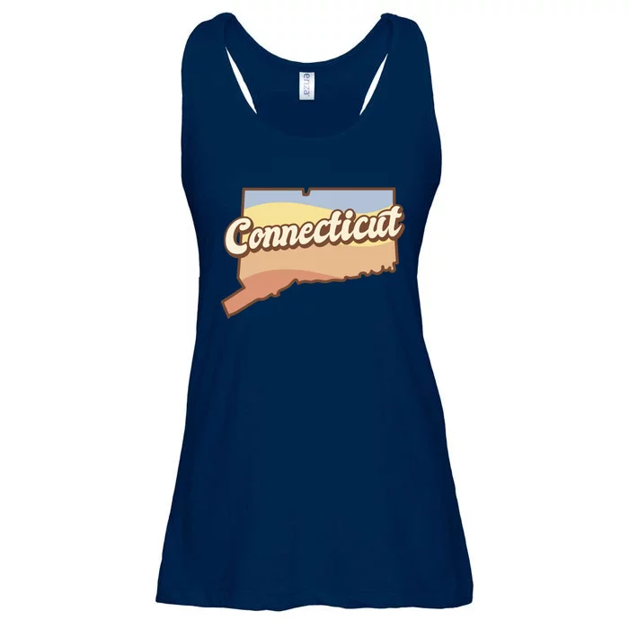 Connecticut Retro Sunset Logo Ladies Essential Flowy Tank