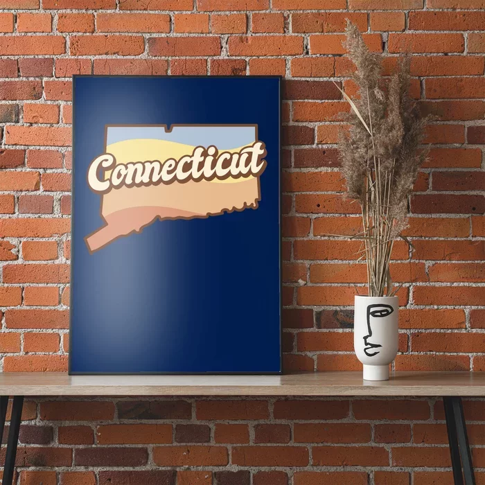 Connecticut Retro Sunset Logo Poster