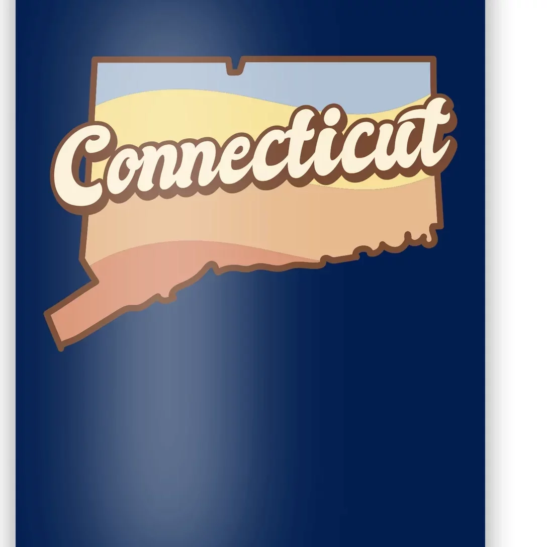 Connecticut Retro Sunset Logo Poster