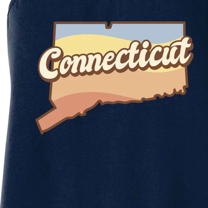 Connecticut Retro Sunset Logo Women's Racerback Tank