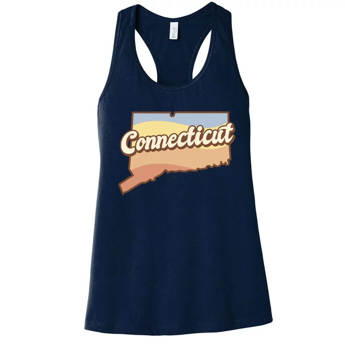 Connecticut Retro Sunset Logo Women's Racerback Tank