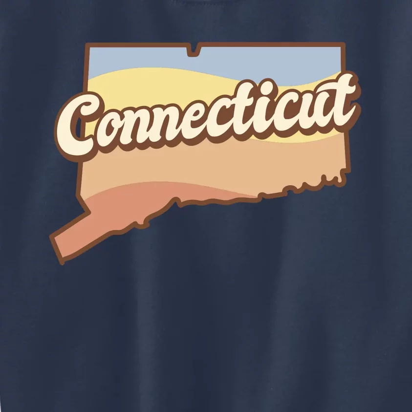 Connecticut Retro Sunset Logo Kids Sweatshirt