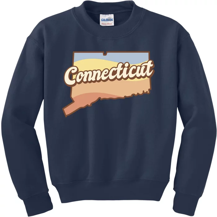 Connecticut Retro Sunset Logo Kids Sweatshirt