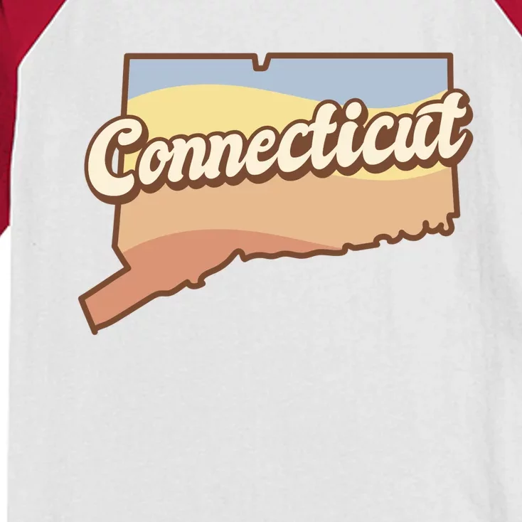 Connecticut Retro Sunset Logo Kids Colorblock Raglan Jersey