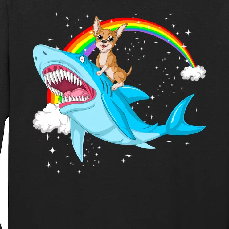 Chihuahua Riding Shark Tall Long Sleeve T-Shirt