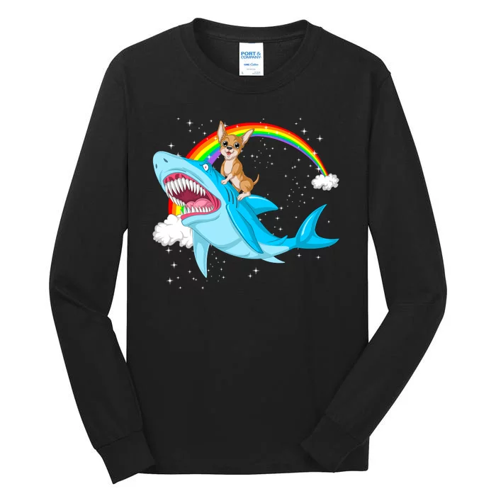 Chihuahua Riding Shark Tall Long Sleeve T-Shirt