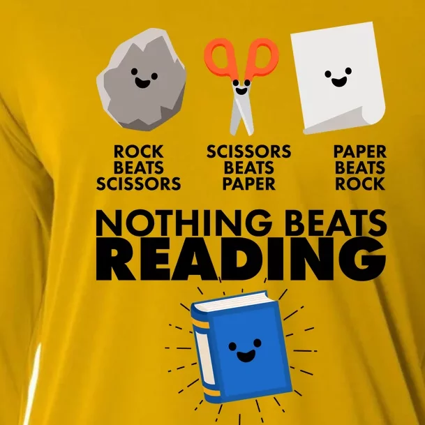 Cute Rock Scissors Paper Nothing Beats Reading Cooling Performance Long Sleeve Crew