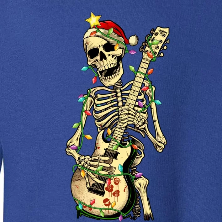 Christmas Rocker Skeleton Santa Rock Hand Xmas Great Gift Toddler Sweatshirt