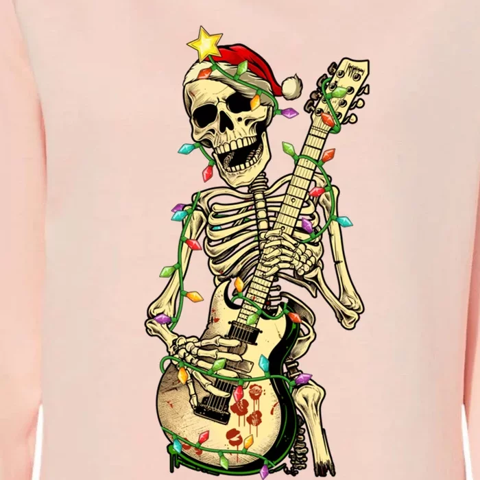 Christmas Rocker Skeleton Santa Rock Hand Xmas Great Gift Womens California Wash Sweatshirt