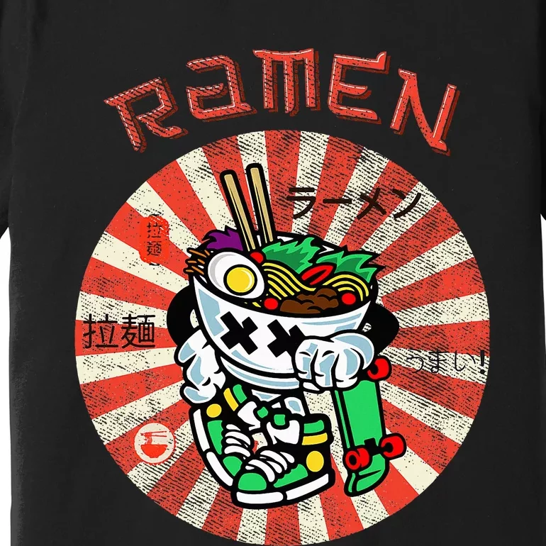 Cute Ramen Skater Kawaii Anime Skateboard Lover Ns Premium T-Shirt