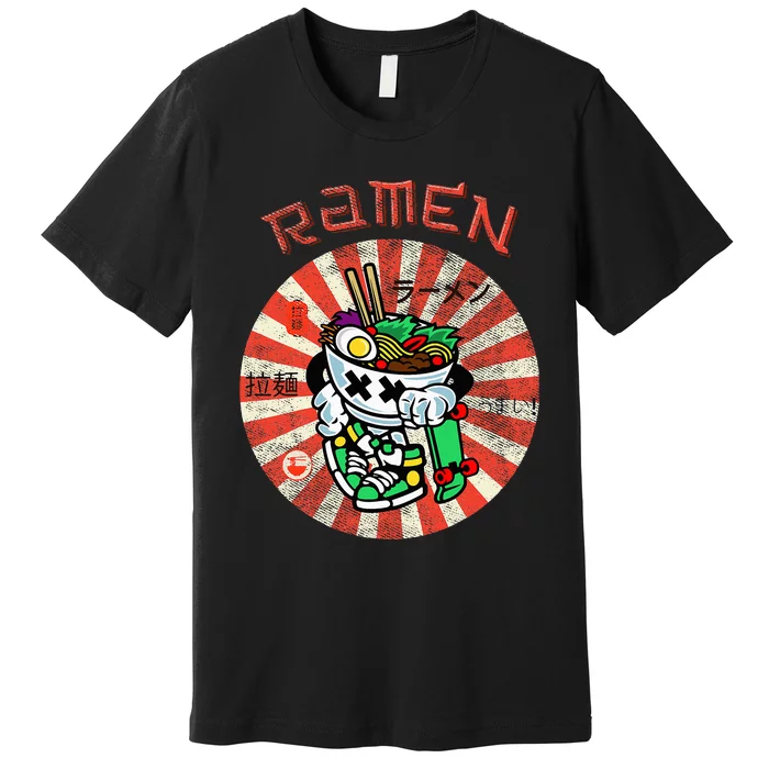 Cute Ramen Skater Kawaii Anime Skateboard Lover Ns Premium T-Shirt