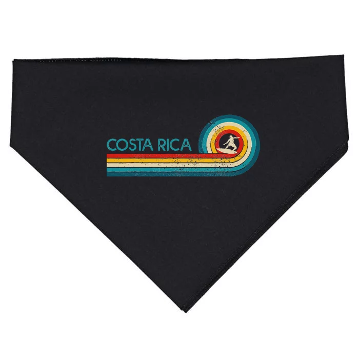 Costa Rica Surf Vintage Beach Surfer Surfing Gift USA-Made Doggie Bandana