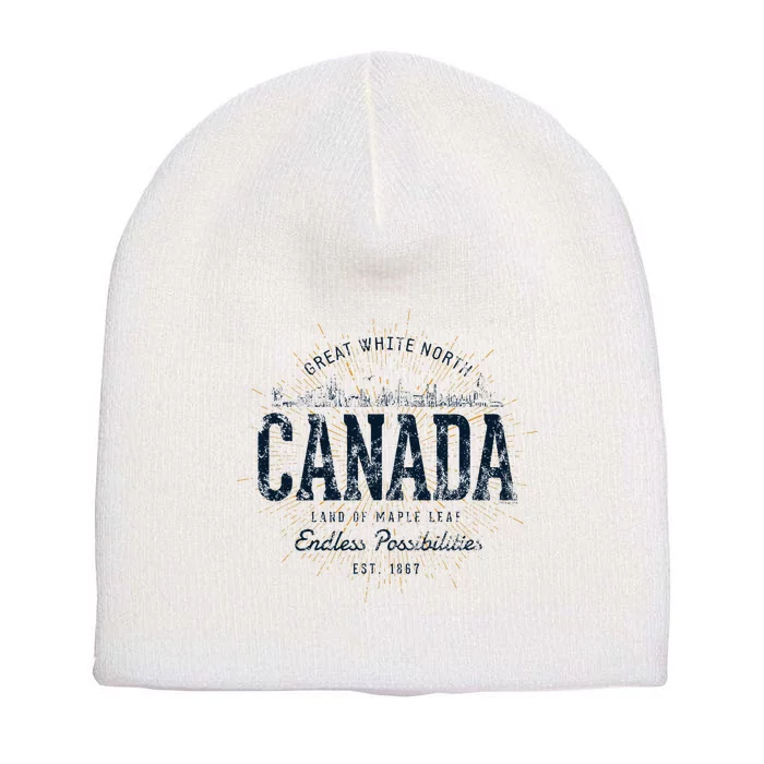 Canada Retro Style Vintage Canada Short Acrylic Beanie