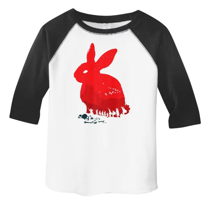 Cute Rabbit Silhouette Death Awaits Funny Halloween Premium Toddler Fine Jersey T-Shirt