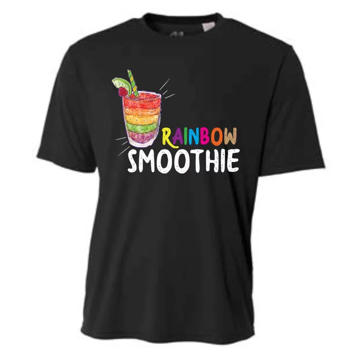 Cool Rainbow Smoothie Lgbtq Fruits Fitness Junkies Gift Cooling Performance Crew T-Shirt