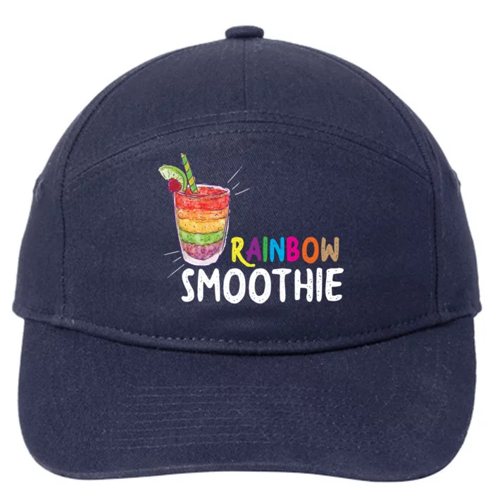 Cool Rainbow Smoothie Lgbtq Fruits Fitness Junkies Gift 7-Panel Snapback Hat