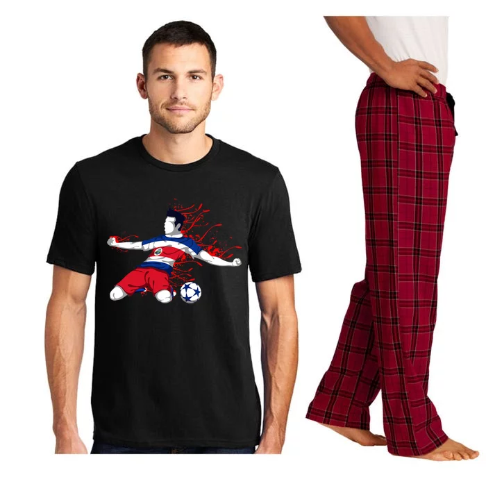 Costa Rica Soccer Costa Rican National Flag Football Lovers Pajama Set