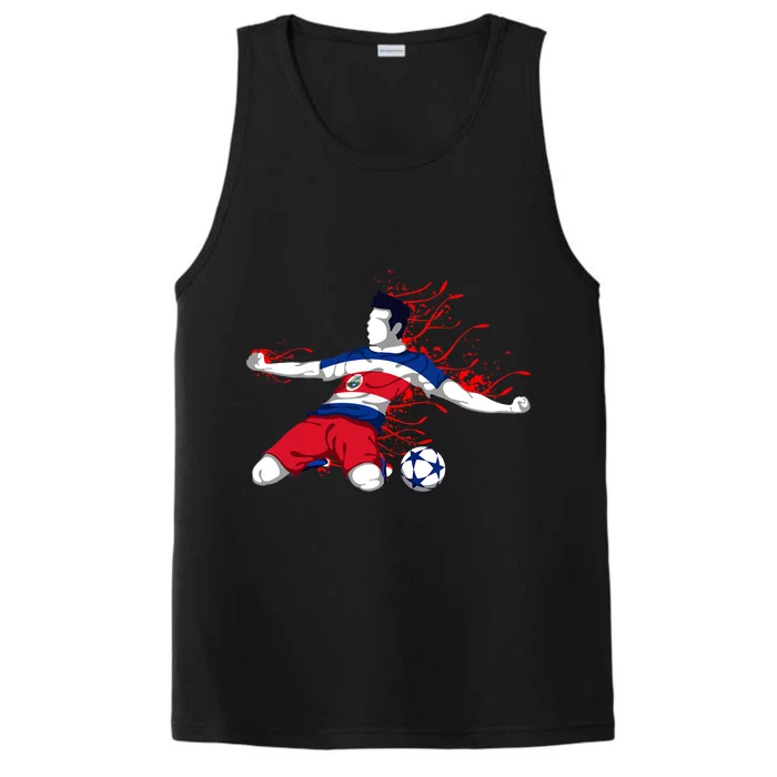 Costa Rica Soccer Costa Rican National Flag Football Lovers Performance Tank