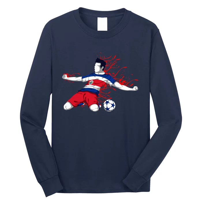 Costa Rica Soccer Costa Rican National Flag Football Lovers Long Sleeve Shirt