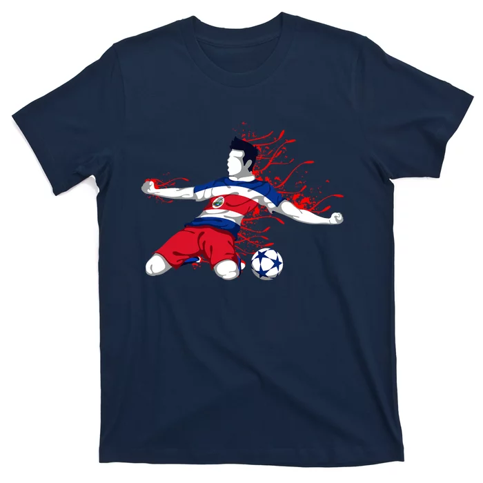 Costa Rica Soccer Costa Rican National Flag Football Lovers T-Shirt