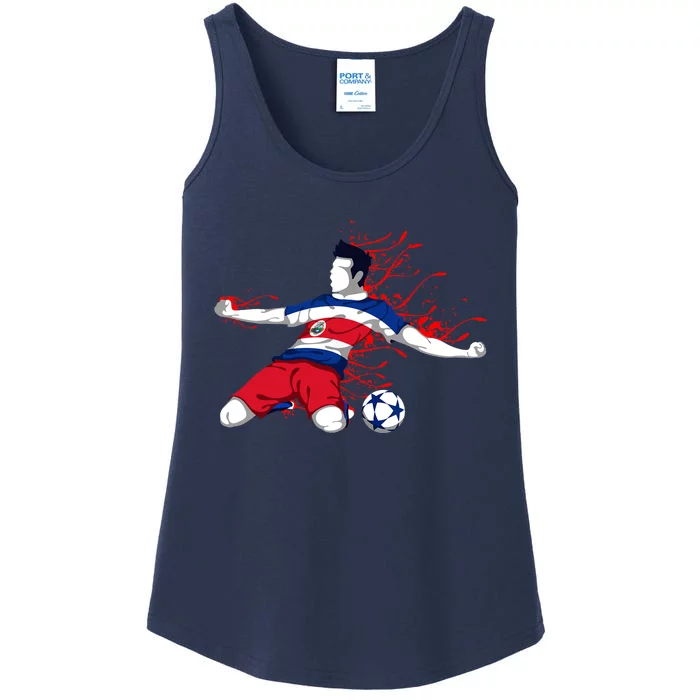 Costa Rica Soccer Costa Rican National Flag Football Lovers Ladies Essential Tank