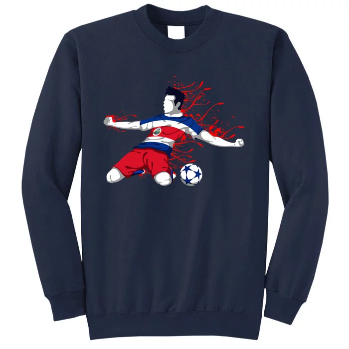 Costa Rica Soccer Costa Rican National Flag Football Lovers Tall Sweatshirt