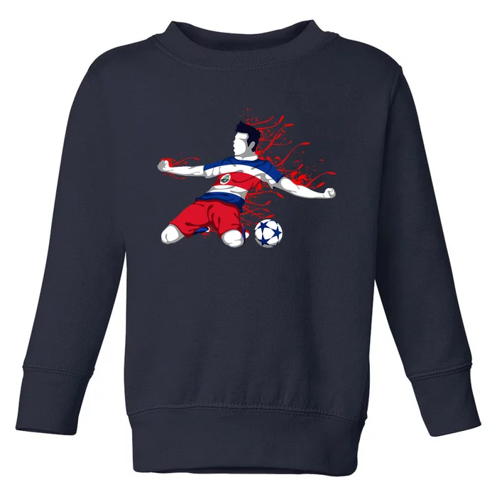 Costa Rica Soccer Costa Rican National Flag Football Lovers Toddler Sweatshirt