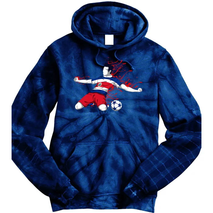 Costa Rica Soccer Costa Rican National Flag Football Lovers Tie Dye Hoodie