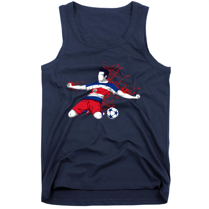 Costa Rica Soccer Costa Rican National Flag Football Lovers Tank Top