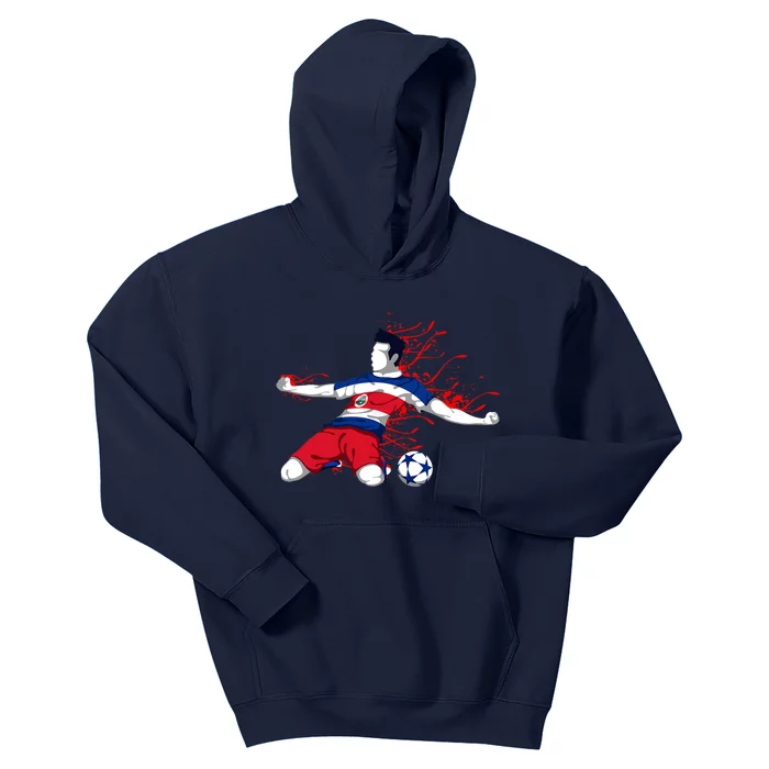 Costa Rica Soccer Costa Rican National Flag Football Lovers Kids Hoodie