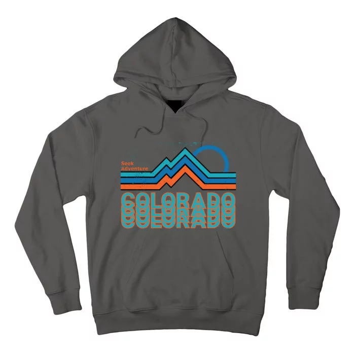 Colorado Retro Style Adventure Logo Tall Hoodie