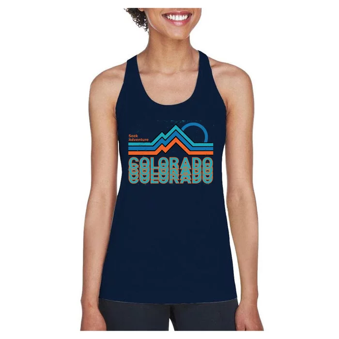 Colorado Retro Style Adventure Logo Women's Racerback Tank