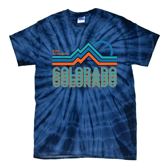 Colorado Retro Style Adventure Logo Tie-Dye T-Shirt