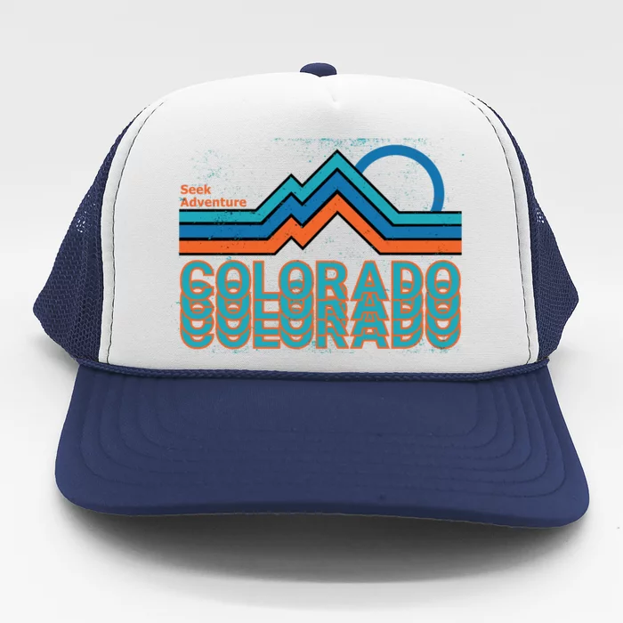 Colorado Retro Style Adventure Logo Trucker Hat