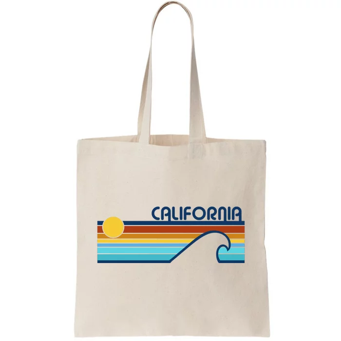 California Retro Sunset Beach Tote Bag