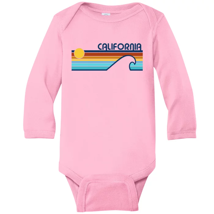 California Retro Sunset Beach Baby Long Sleeve Bodysuit