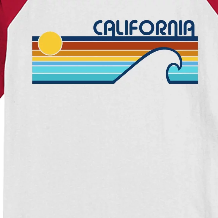 California Retro Sunset Beach Kids Colorblock Raglan Jersey