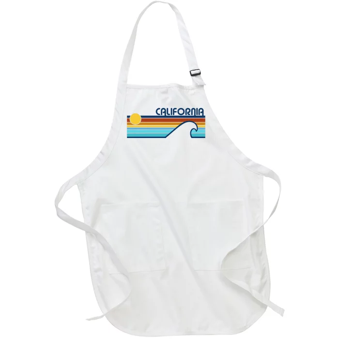 California Retro Sunset Beach Full-Length Apron With Pocket