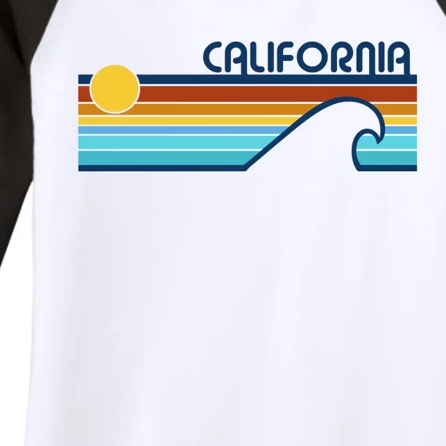 California Retro Sunset Beach Women's Tri-Blend 3/4-Sleeve Raglan Shirt